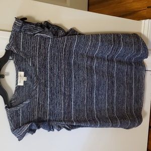 Metallic flutter sleeve top